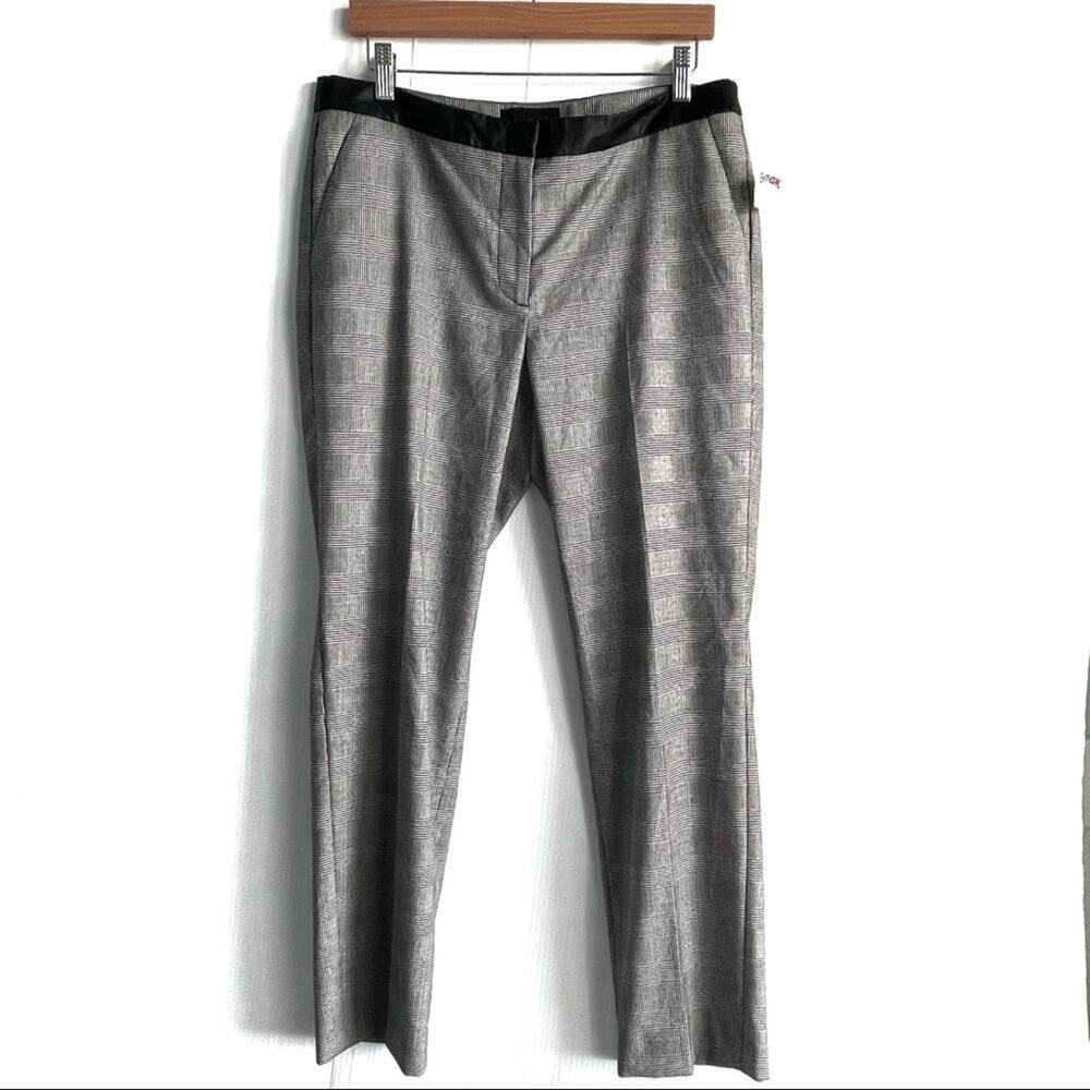 NEW! Talbots plaid dress pants leather waistband